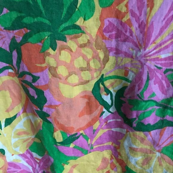 C&C California 100% Linen Top Shirt Blouse SZ 1X fruit print New w/tags - Picture 4 of 5